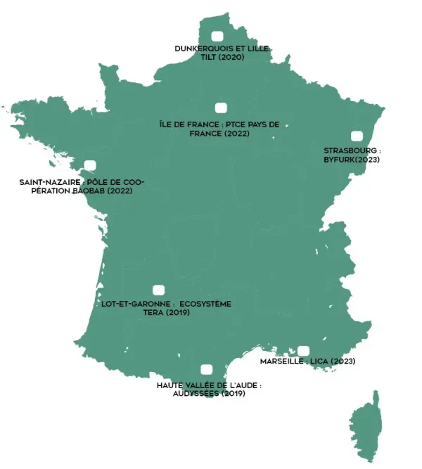 Carte Territoires Revenu de transition écologique ZOEIN