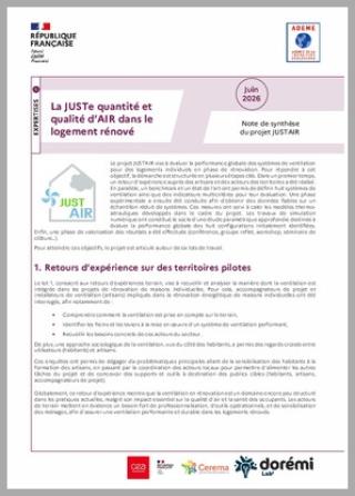 Aperçu de la synthèse du projet JUSTAIR